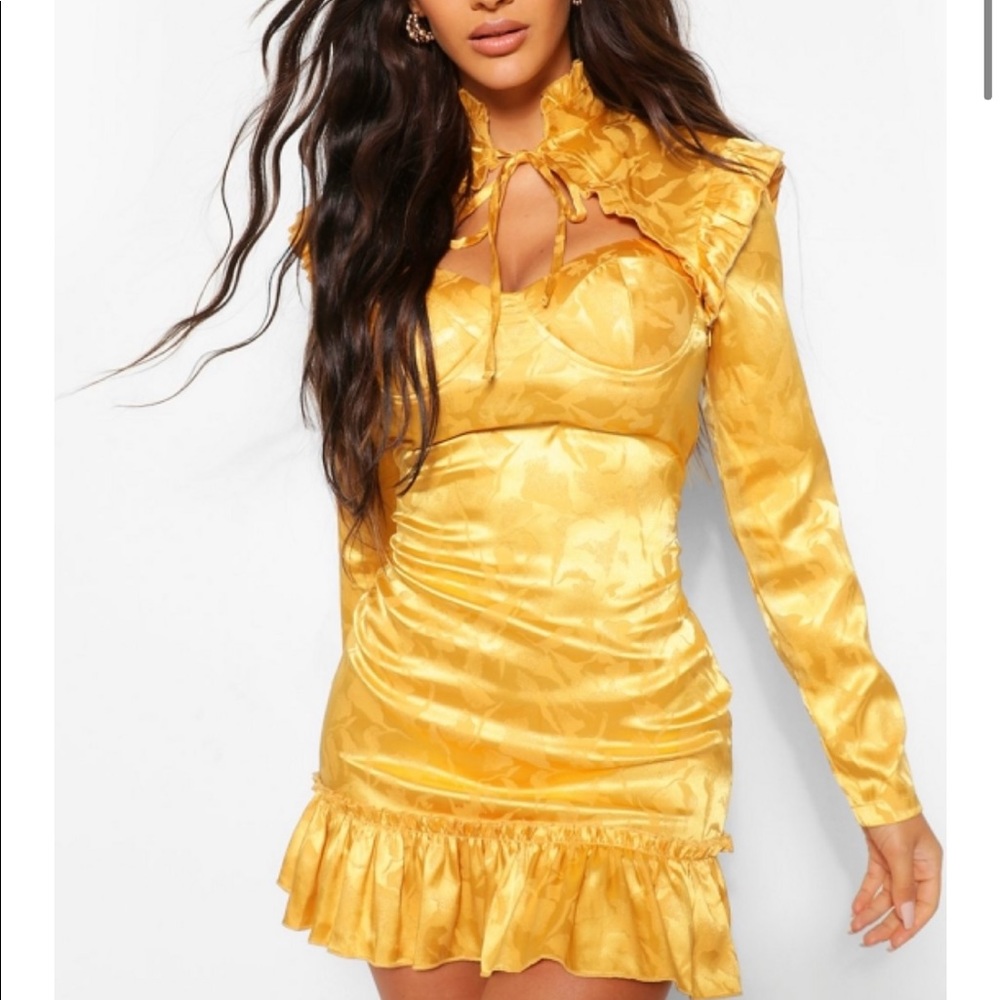 Satin gold dress